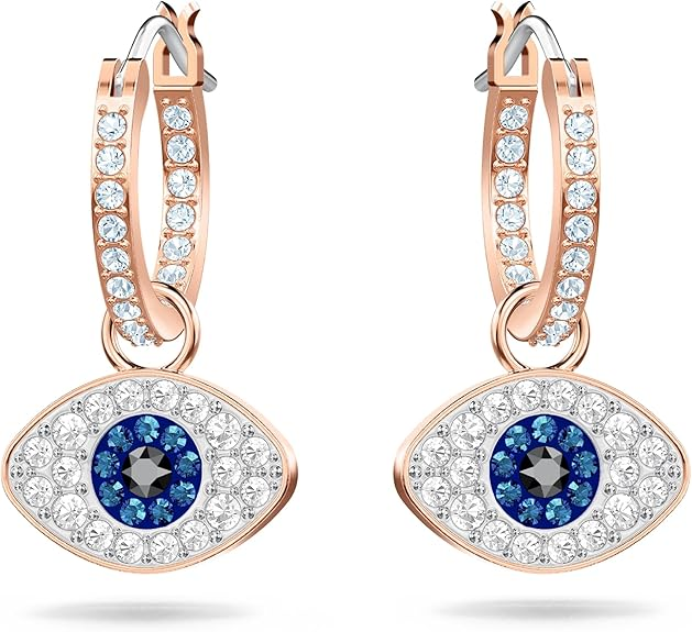 Pendientes para mujer Swarovski Symbolica con la forma del ojo turco en tono oro rosa 